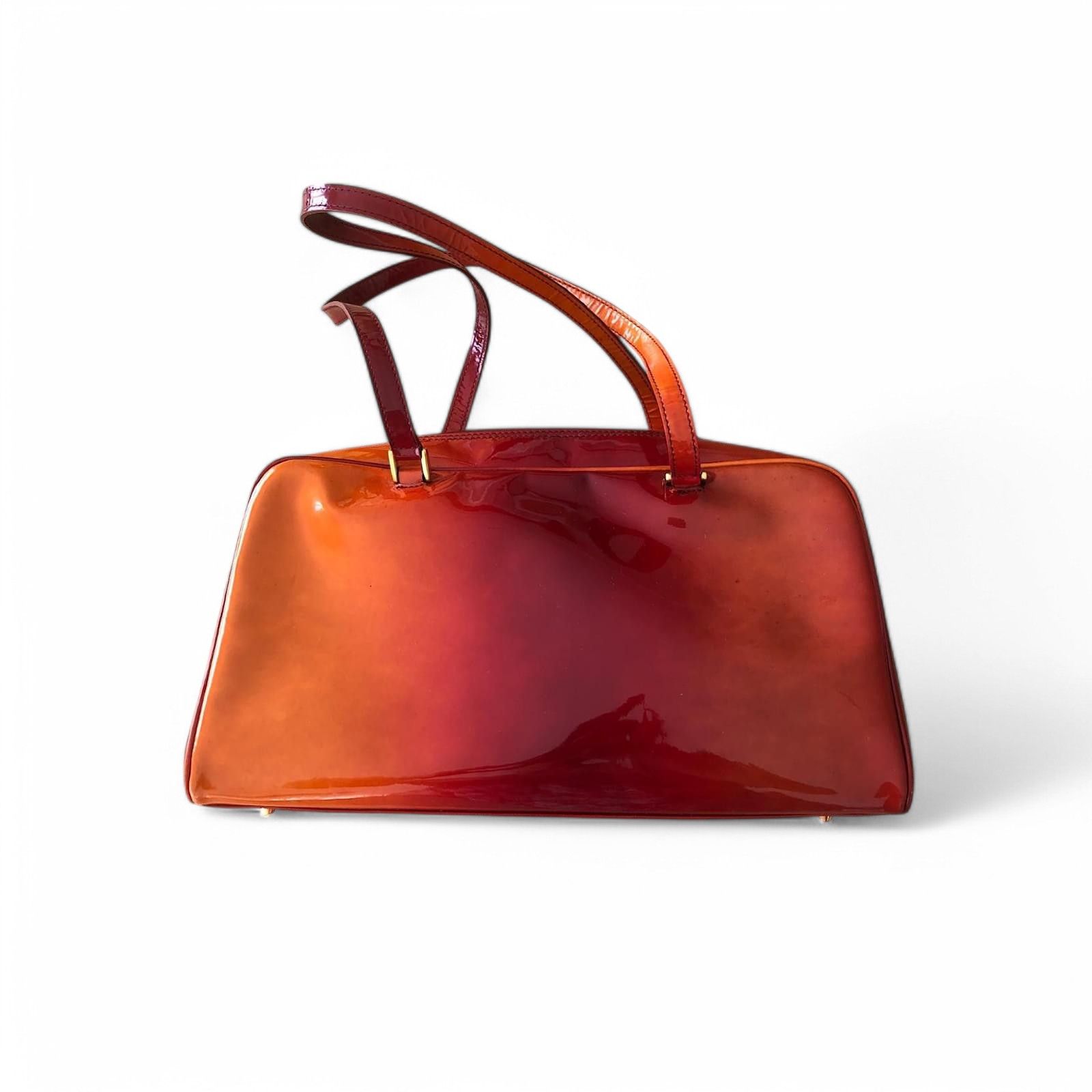 Dior Christian Dior - Vernice Red Nylon Handbag Shoulder Bag Size ONE SIZE - 2 Thumbnail