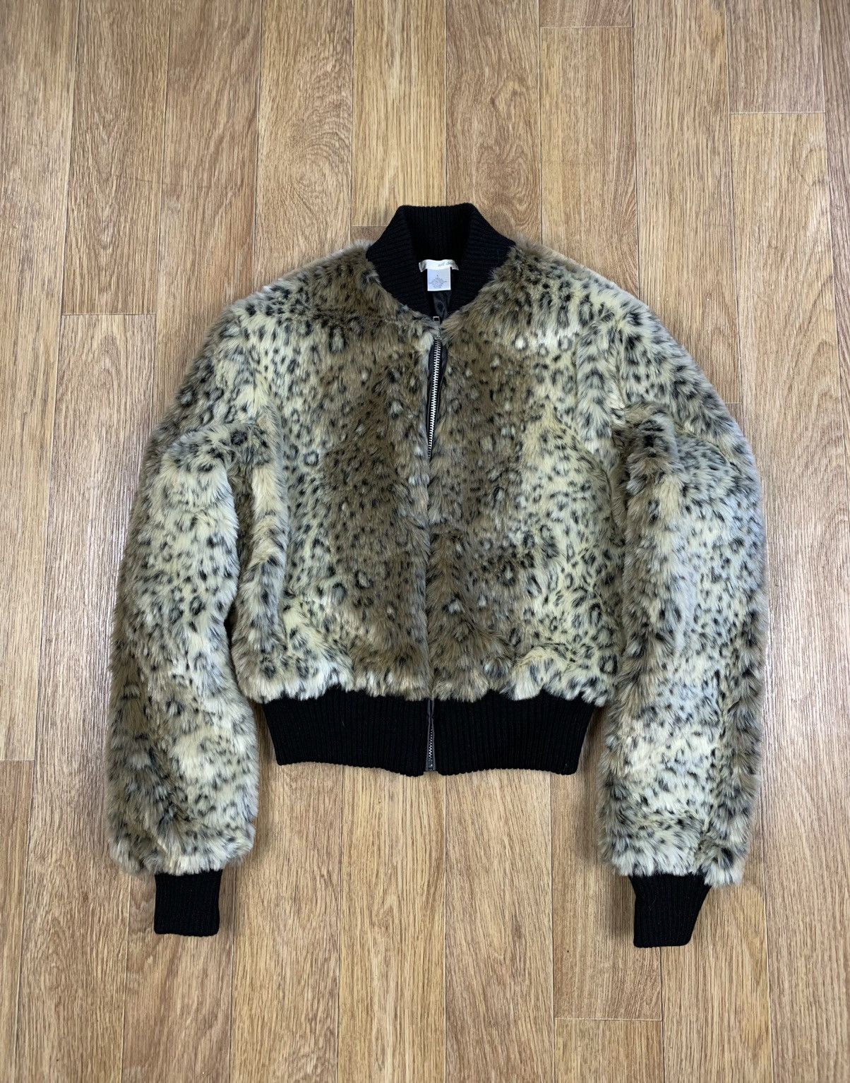 If Six Was Nine Leopard Faux Fur Cropped Bomber Jacket Hysteric Style Size S / US 4 / IT 40 - 1 Thumbnail