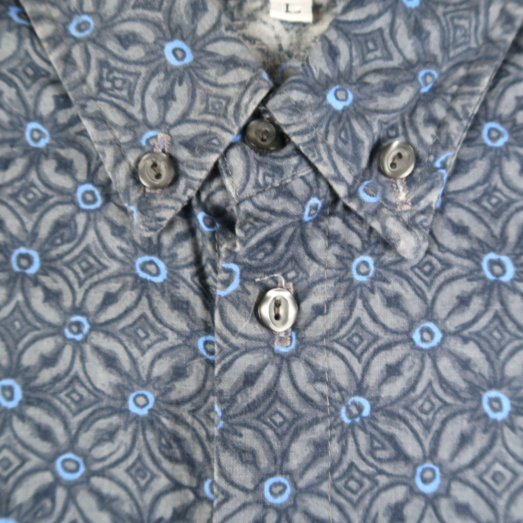 Quiksilver VINTAGE Quiksilver Shirt Mens L Blue 90s Hawaii Geometric Button-Up Short Sleeve Collared 80s 00s Print USA Vintage Size US L / EU 52-54 / 3 - 4 Thumbnail