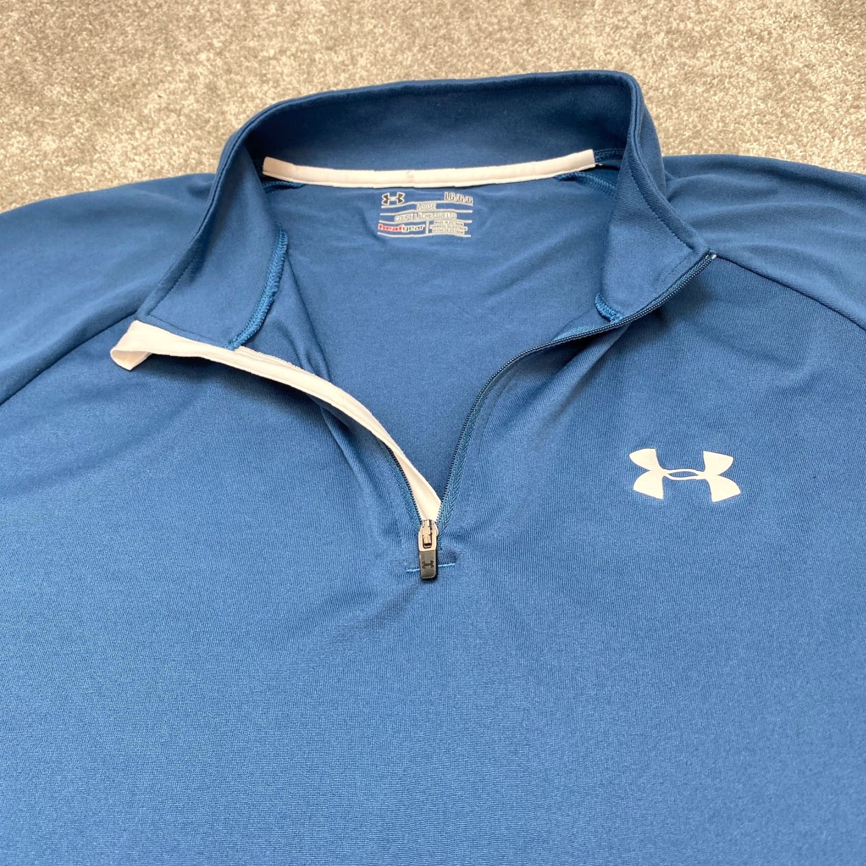 Under Armour Under Armour Pullover 1/4 Zip Shirt Mens Large Blue Long Sleeve Heat Gear 6838 Size US L / EU 52-54 / 3 - 4 Thumbnail