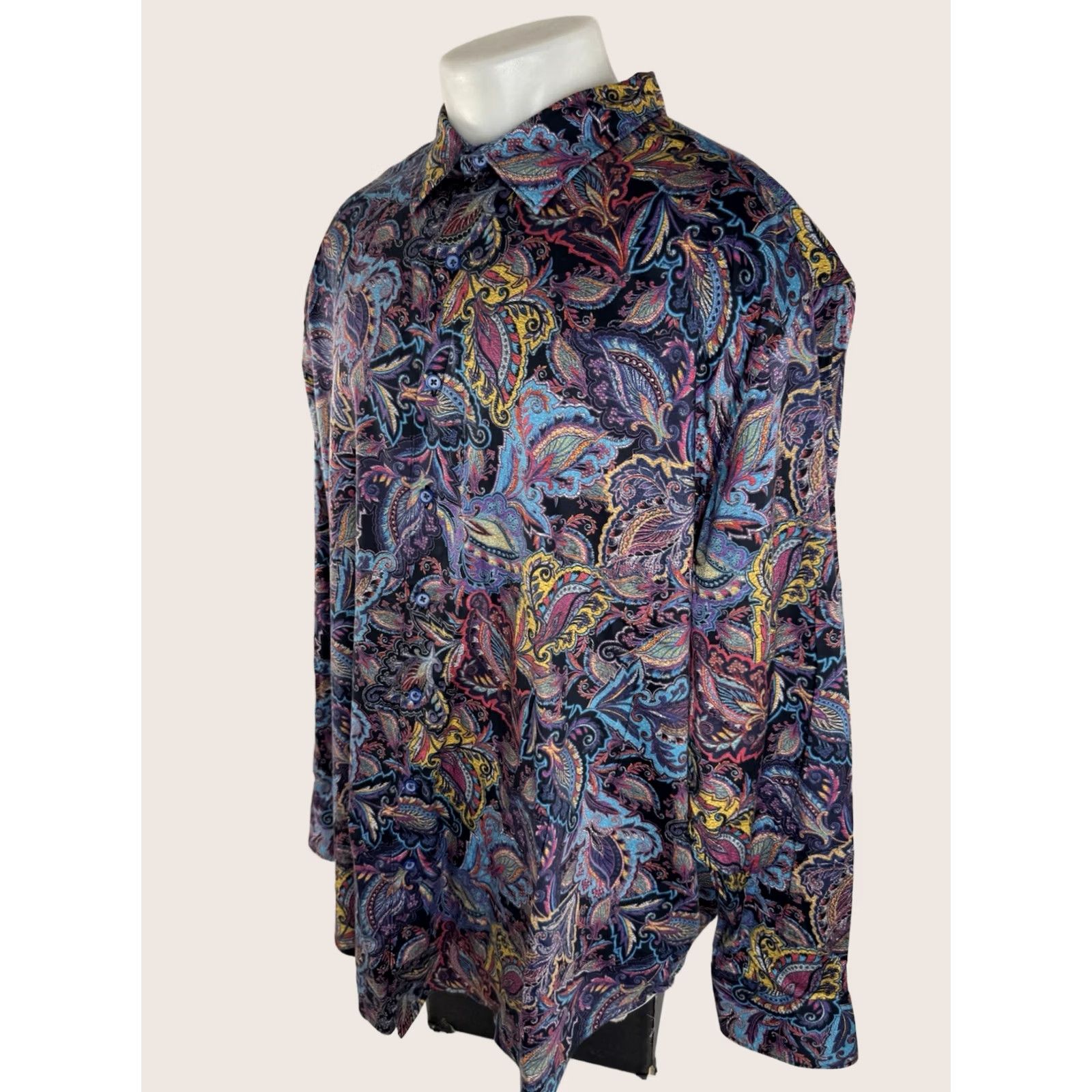 Robert Graham Robert Graham Paisley Print Colorful Mens 3XL Shirt Long Sleeve Button-Up Multicolor Colorful 90s Mens B5B Size US XXL / EU 58 / 5 - 1 Thumbnail