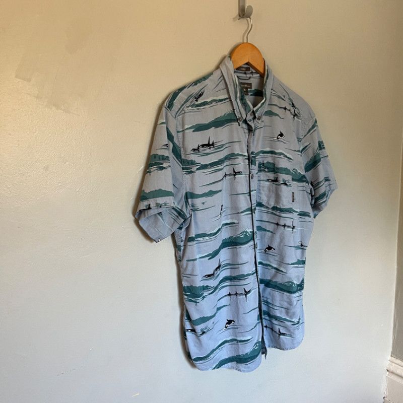 Eddie Bauer Eddie Bauer Men's Shirt Light Blue Wave Pattern Size Large Size US S / EU 44-46 / 1 - 1 Thumbnail