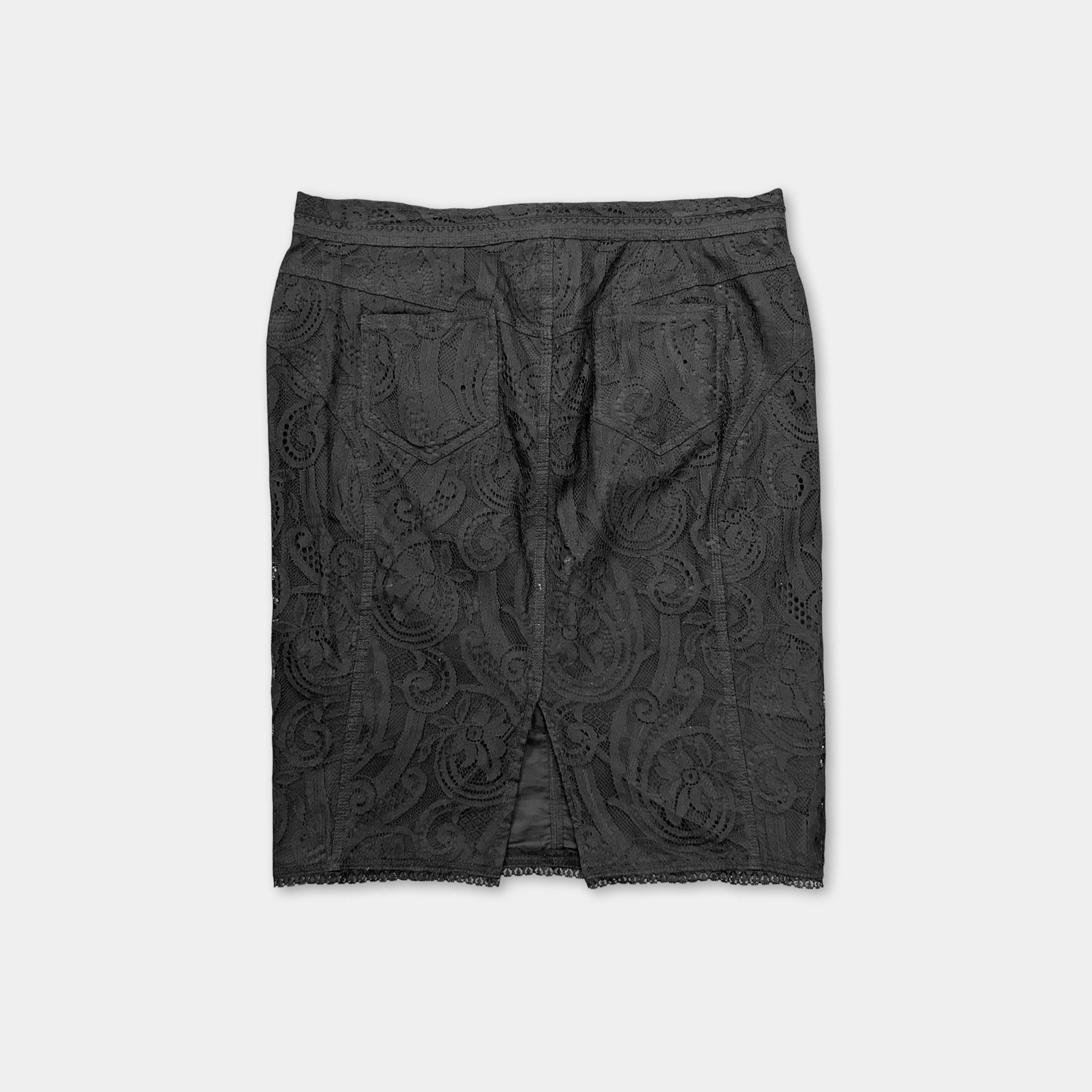 Dolce & Gabbana Dolce & Gabbana Black Venecian Lace Pencil Skirt Size 32" / US 10 / IT 46 - 4 Thumbnail