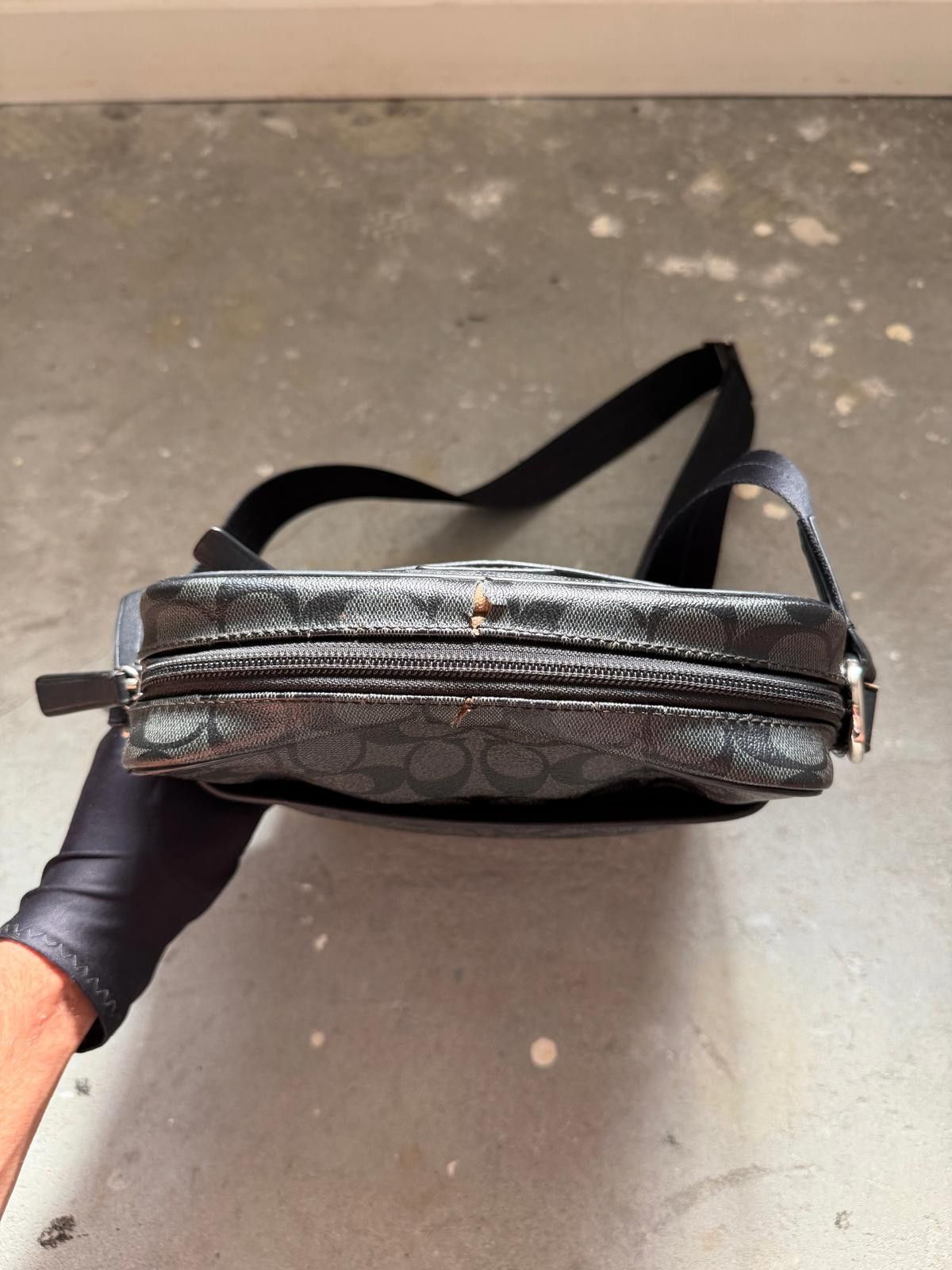 Coach Coach Signature Houston Flight Crossbody Bag Grey/Black Size ONE SIZE - 8 Thumbnail