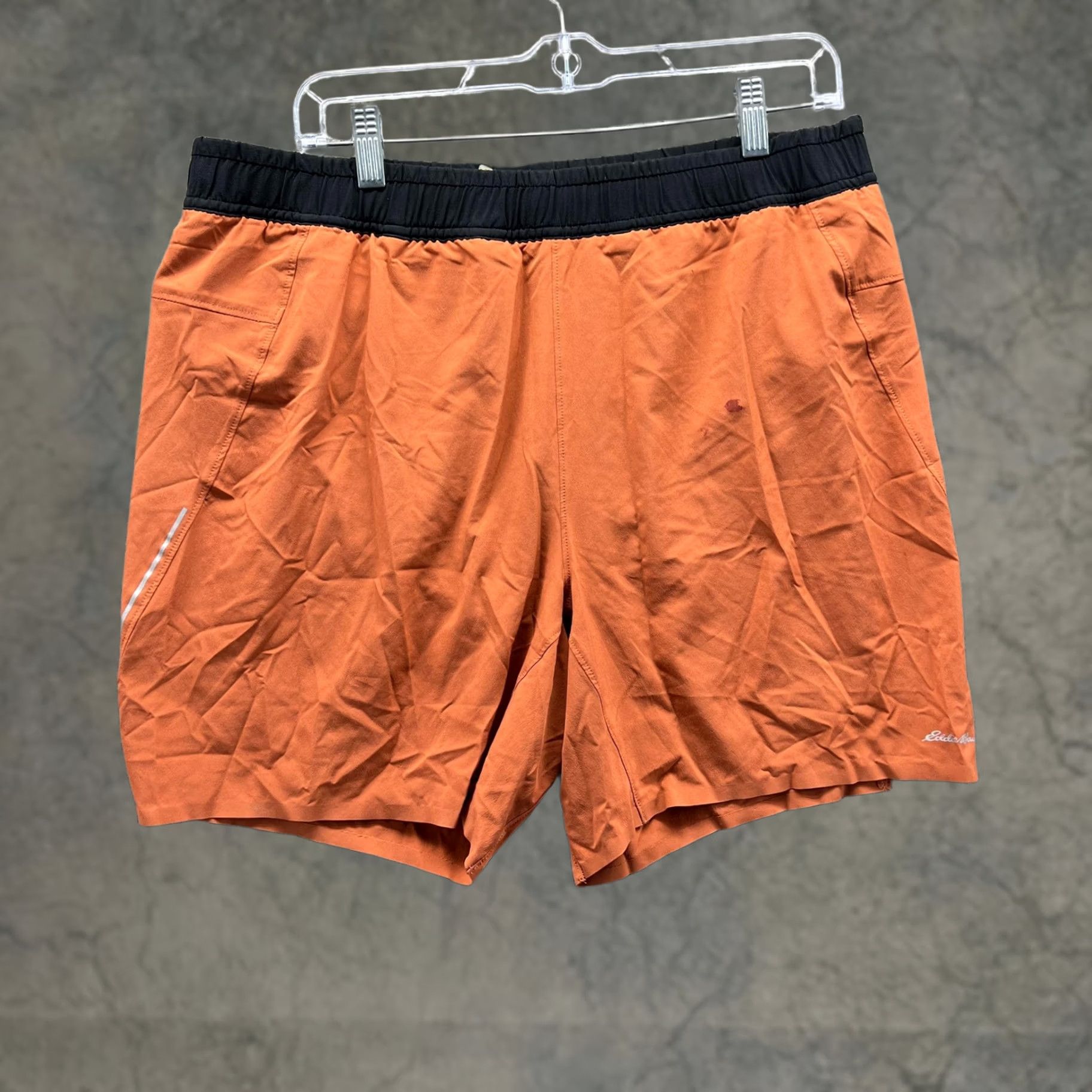 Eddie Bauer Eddie Bauer Shorts Mens Large Orange Athletic Lined 7 Inseam Reflective Pockets Drawstring Lightweight Stretch Debug Size US 33 - 1 Thumbnail