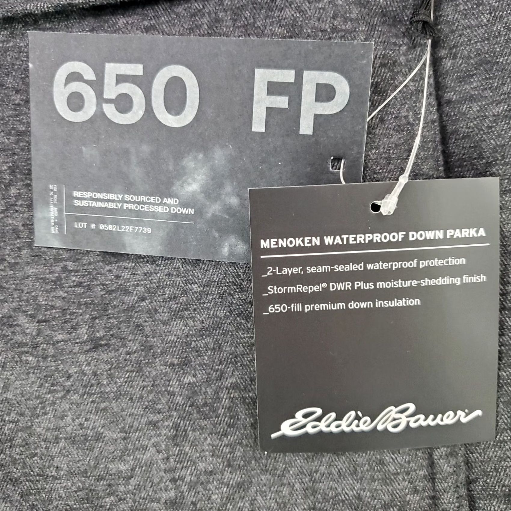 Eddie Bauer EDDIE BAUER WeatherEdge Jacket Mens L Down 650 Hooded Windproof Waterproof Herringbone Gray Size US L / EU 52-54 / 3 - 6 Thumbnail