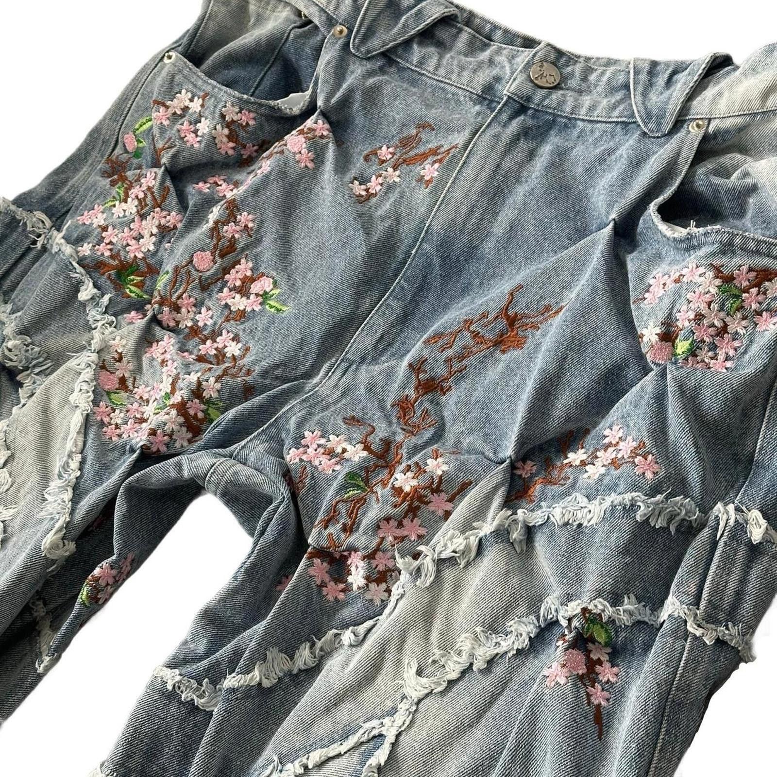 Other Badson Cherry Blossom Denim Pants Size US 32 / EU 48 - 5 Thumbnail