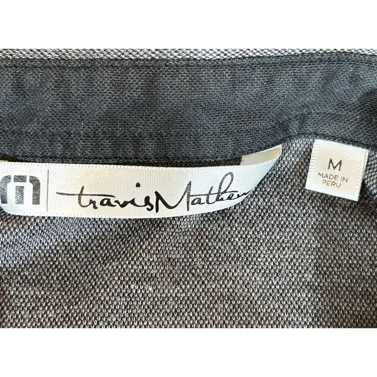 TravisMathew TravisMathew Polo Shirt Mens Medium Black Striped Chest Panel Pima Cotton Short Sleeve Golf Polo Shirt Size US M / EU 48-50 / 2 - 7 Thumbnail