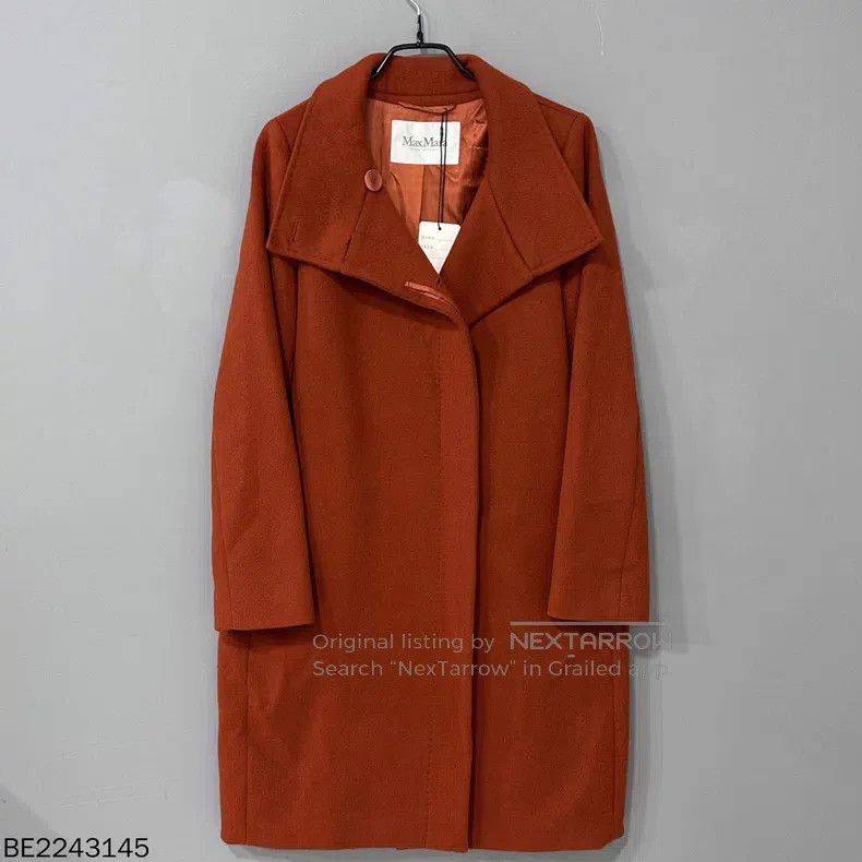 Max Mara Max Mara Orange-red wool coat Size S / US 4 / IT 40 - 1 Thumbnail