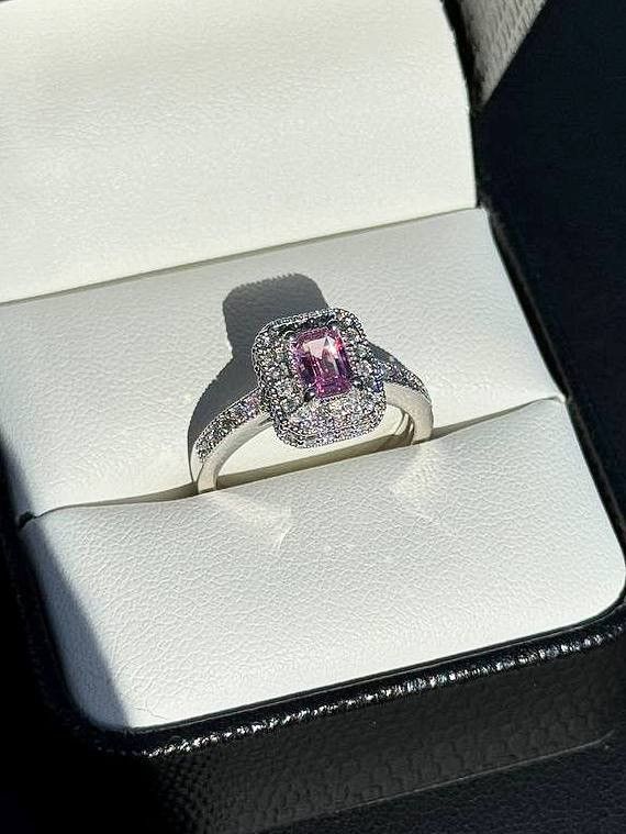 Other EFFY PINK SAPPHIRE & DIAMOND RING 14K WHITE GOLD LADIES Sz 7 Size ONE SIZE - 2 Thumbnail