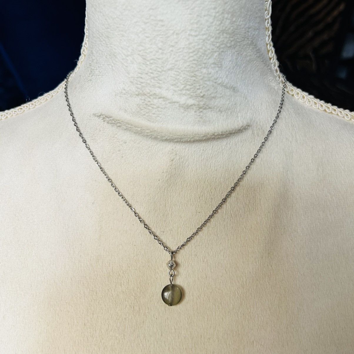 Handmade Handcrafted vintage smoky quartz pendant on chain necklace Size ONE SIZE - 3 Thumbnail