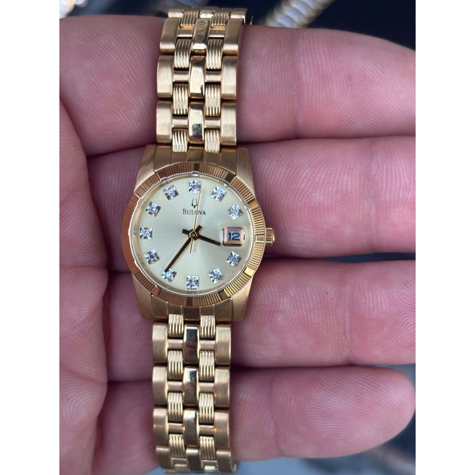 Bulova Bulova C960496 Diamond Accent Gold Tone Women’s Watch. Size ONE SIZE - 2 Thumbnail