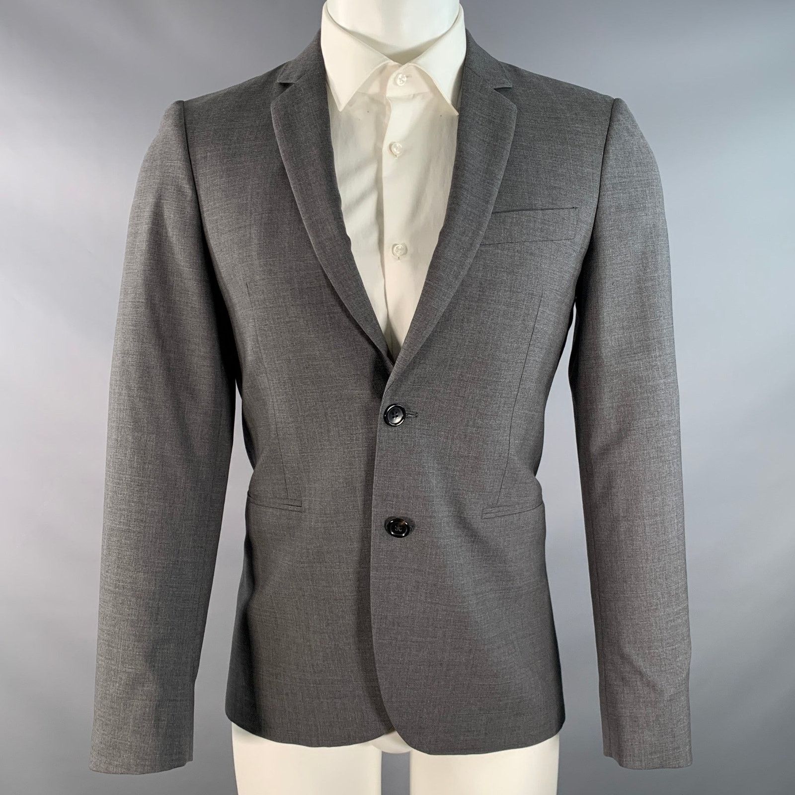 Paul Smith PAUL SMITH Size 36 Grey Wool Blend Single Breasted Jacket Size 36R - 1 Thumbnail