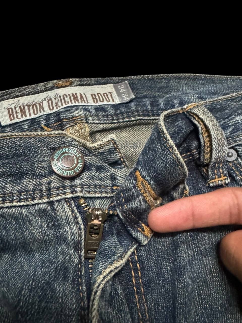 Japanese Brand × Vintage FLARED 90s Style Benton Original Boot Mudwash Sick Jeans Size US 36 / EU 52 - 8 Thumbnail