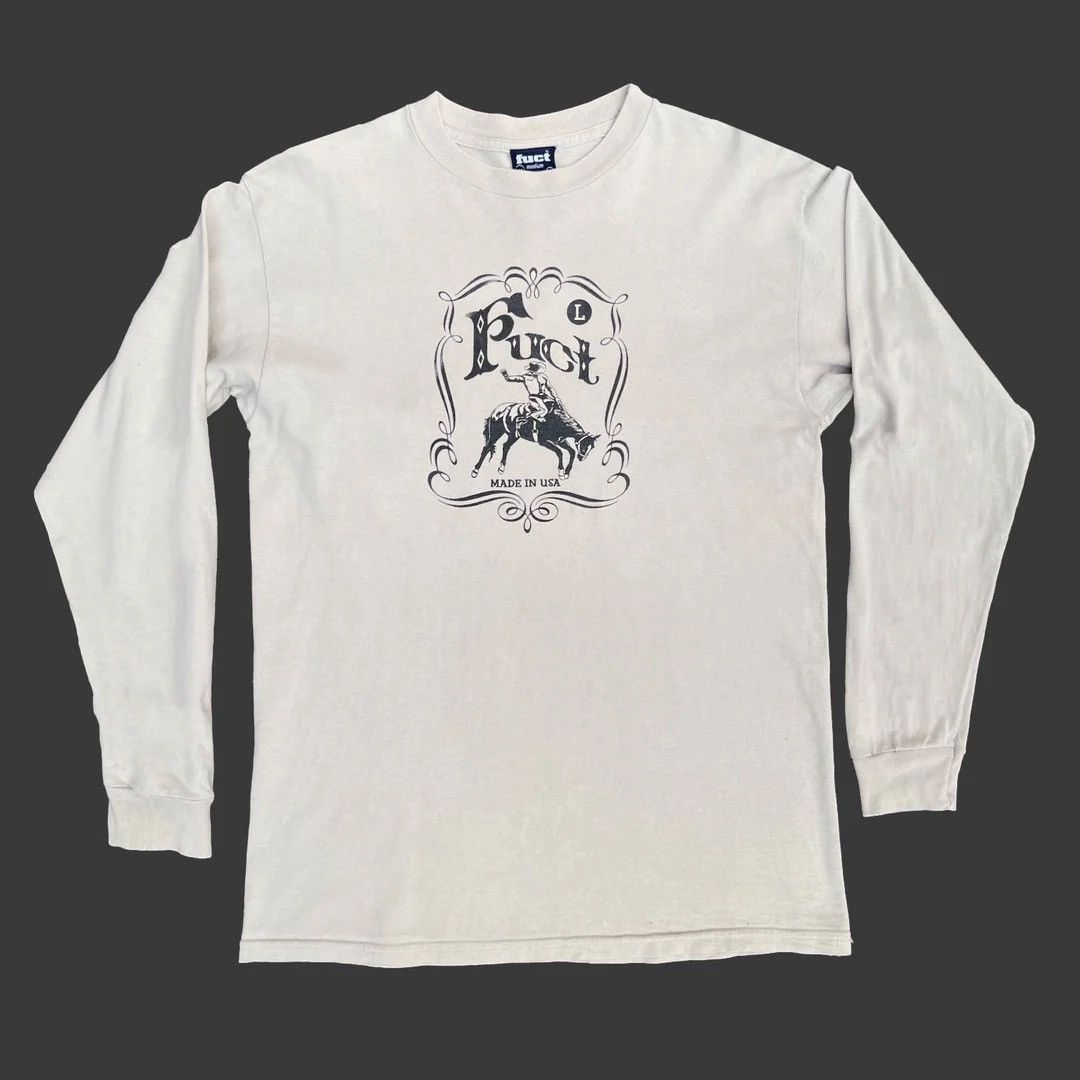 FUCT × Vintage Fuct 1990 90s Vintage Cowboy L/S USA Made Streetwear T-Shirt Size US M / EU 48-50 / 2 - 1 Thumbnail