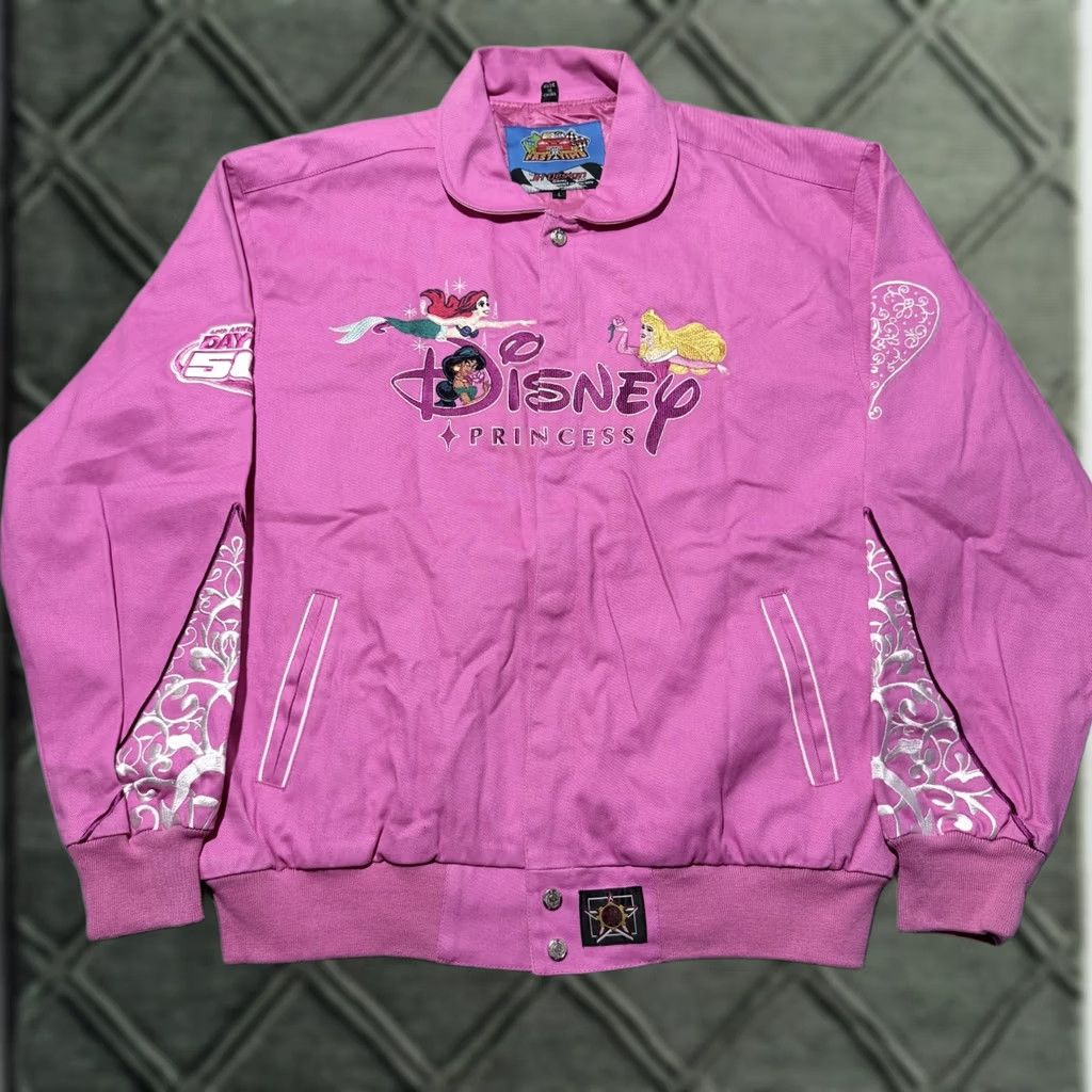 JH Design VINTAGE Disney Princess Daytona 500 JH Design Racing Jacket Pink Women Large NASCAR - Large Size L / US 10 / IT 46 - 1 Thumbnail