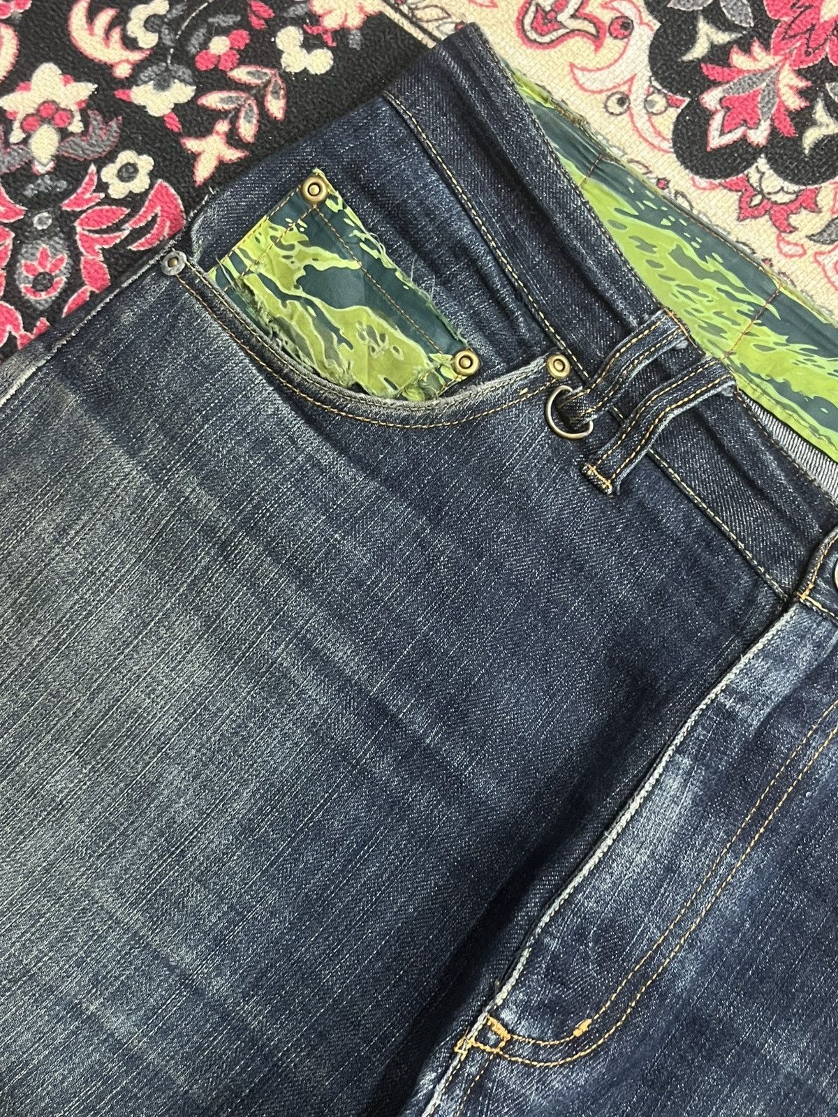 Xlarge Vintage X Large Groover Grand Green Camo Blue Washed Jeans Size US 36 / EU 52 - 5 Thumbnail