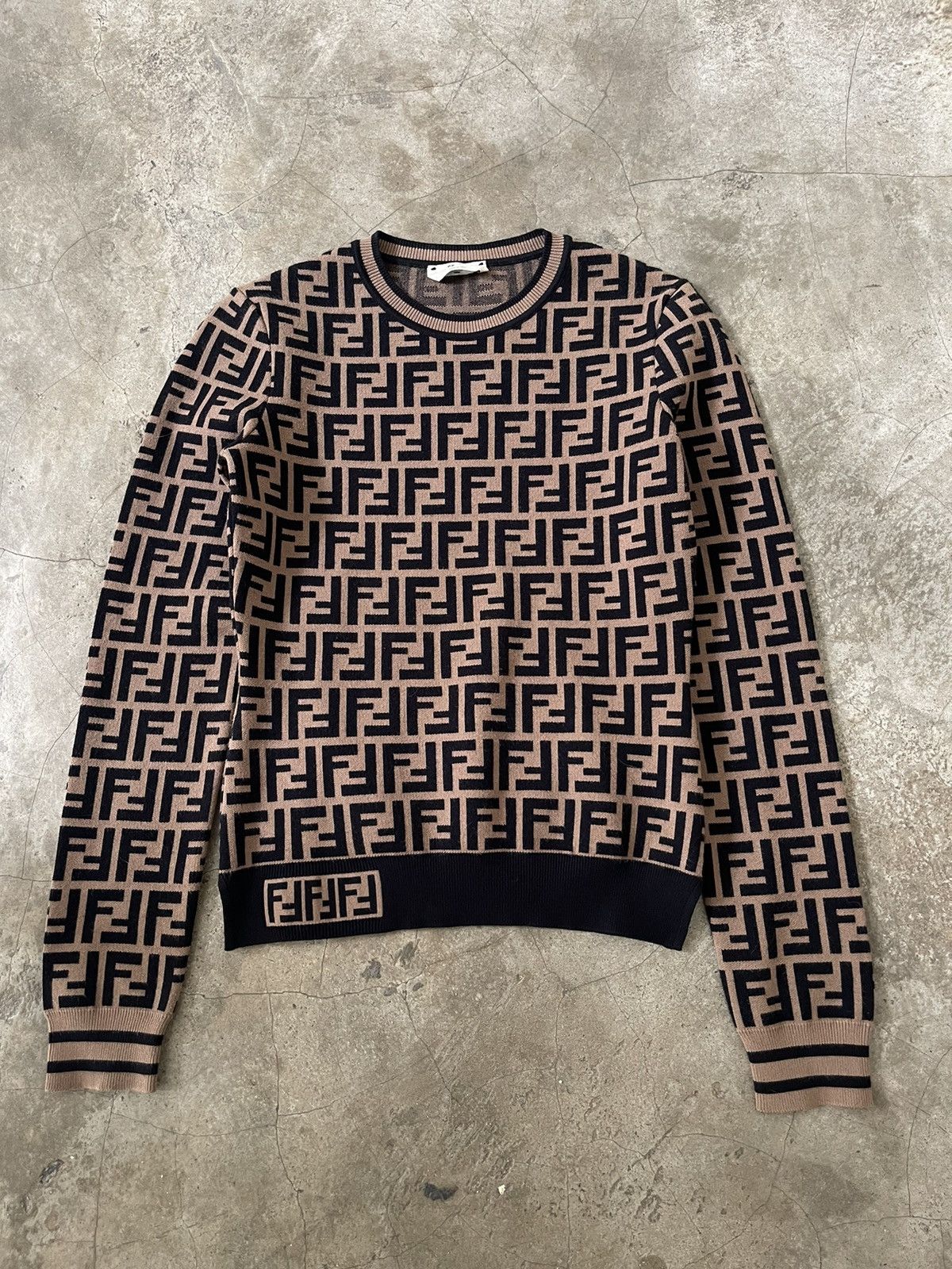 Fendi Fendi Viscose Sweater FF Jacquard Monogram Jumper Size S / US 4 / IT 40 - 2 Thumbnail