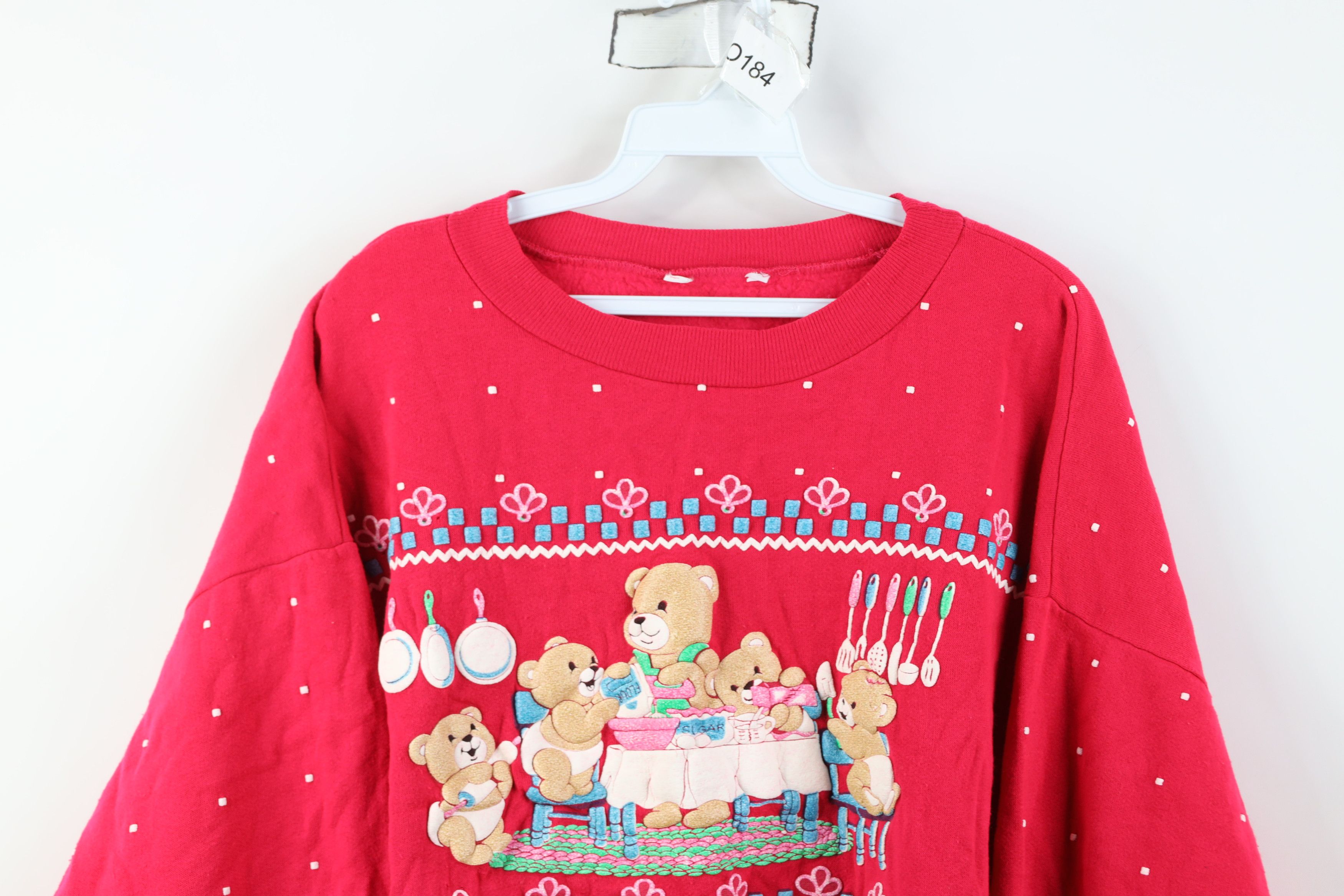 Vintage Vintage 90s Over Print Mama Bear Cooking Flower Sweatshirt Size 3XL / US 20-22 - 2 Thumbnail