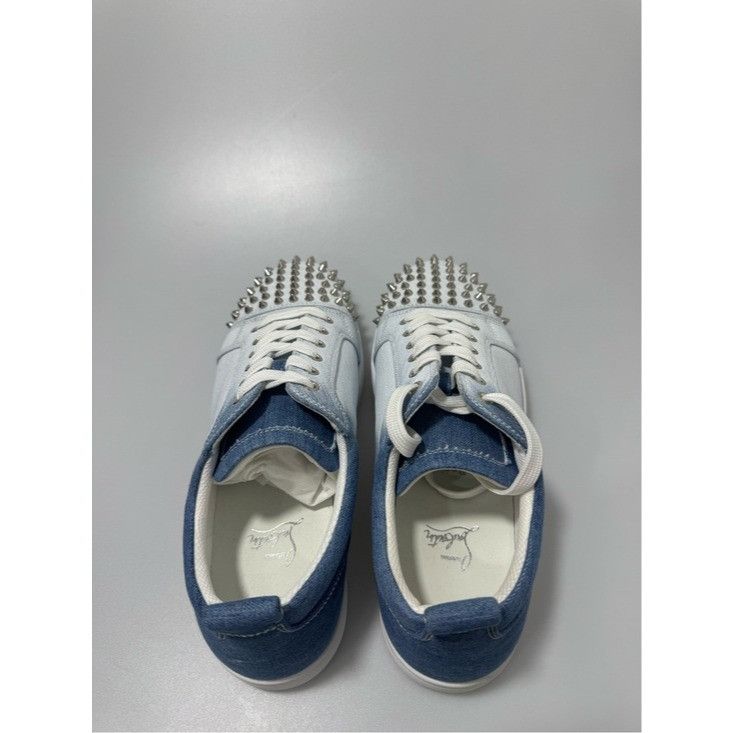 Christian Louboutin Christian Louboutin Louis Junior Spikes Flat Denim Blue Whit Size US 11 / EU 44 - 5 Thumbnail