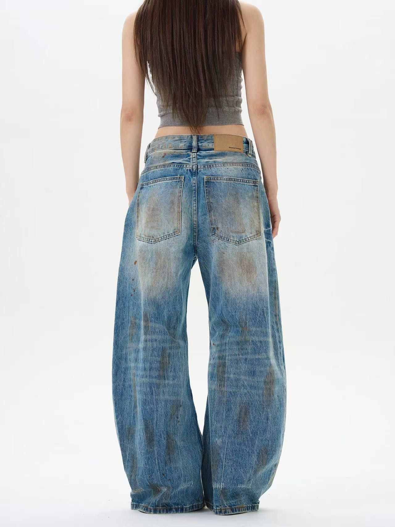 Vintage Men's vintage washed distressed scimitar dirty ripped jeans Size US 32 / EU 48 - 5 Thumbnail