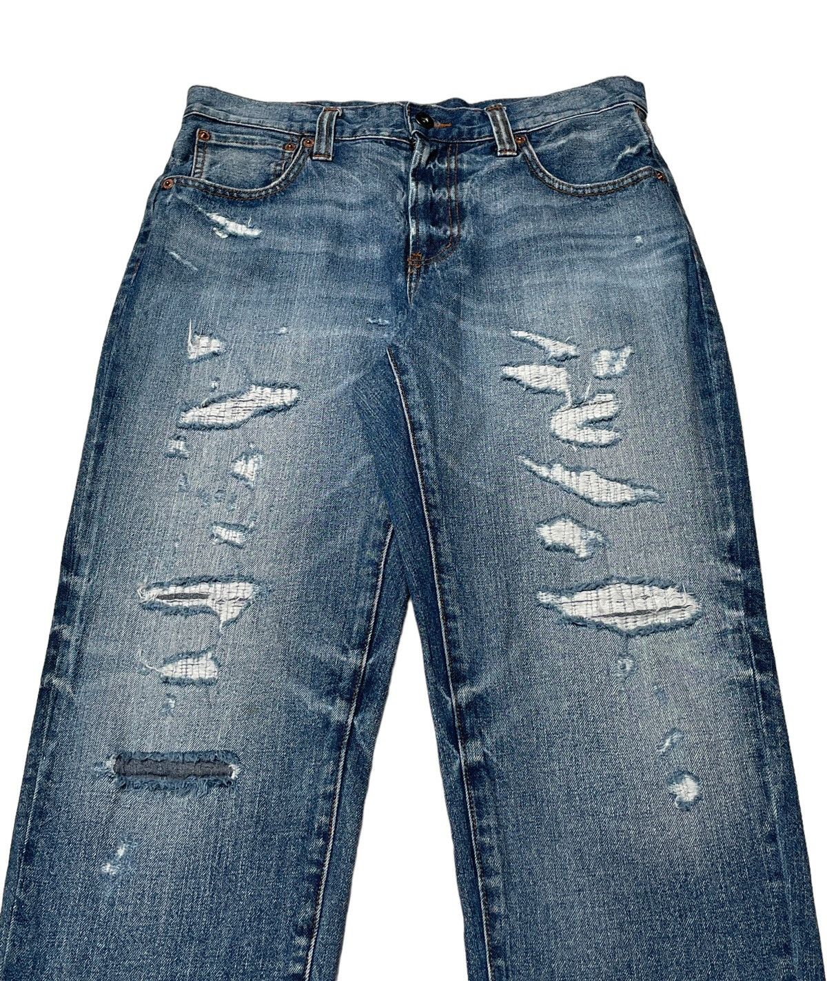 Japanese Brand × Vintage Vintage Japanese Brand Rag Machine Distressed Jeans 1990s Size US 31 - 3 Thumbnail