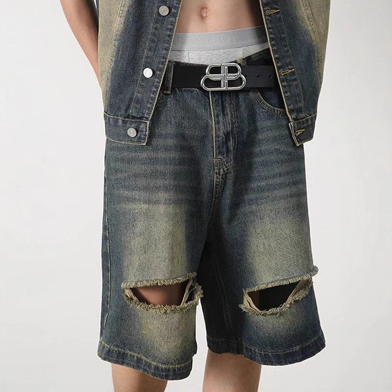 Japanese Brand Retro wide leg loose denim shorts Size US 32 / EU 48 - 4 Thumbnail