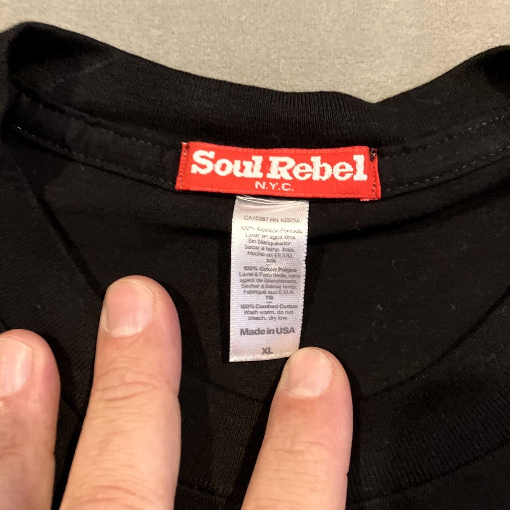 Vintage VINTAGE Soul Rebel Spell Out Graphic T Shirt XL Men Black NWOT RARE Streetwear XL T-Shirt Mens Size US XL / EU 56 / 4 - 3 Thumbnail