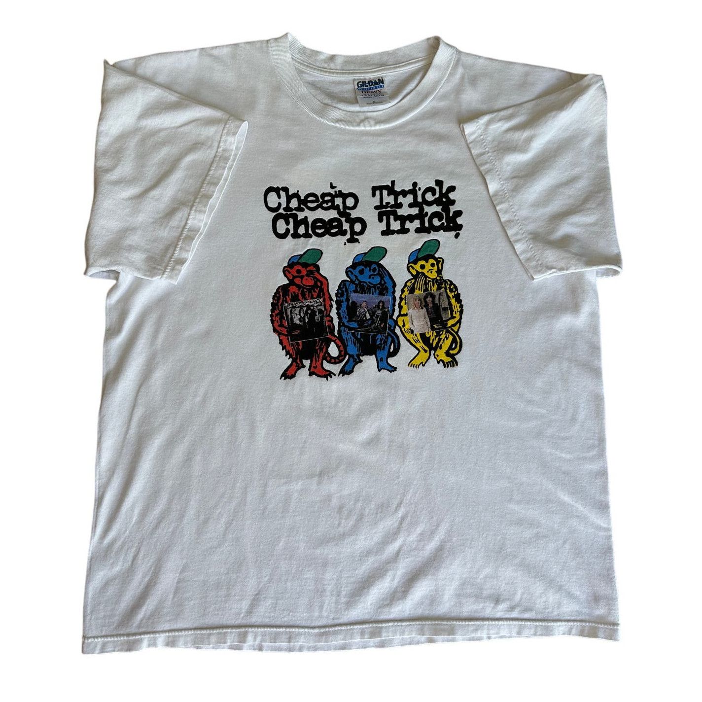 image of Gildan Vintage Cheap Trick Tour T-Shirt in White, Men's (Size XL)