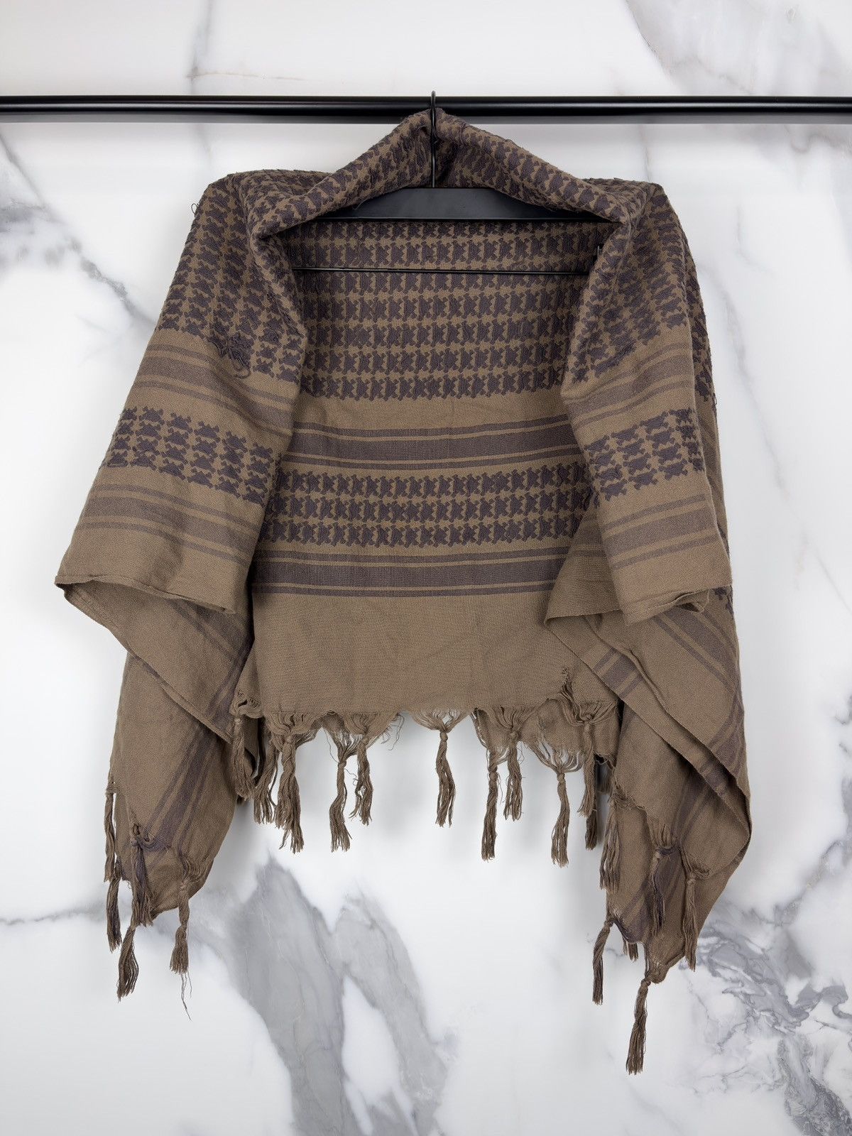 AW01 Undercover Davf Diamond Tassel Afghan Shemagh Scarf