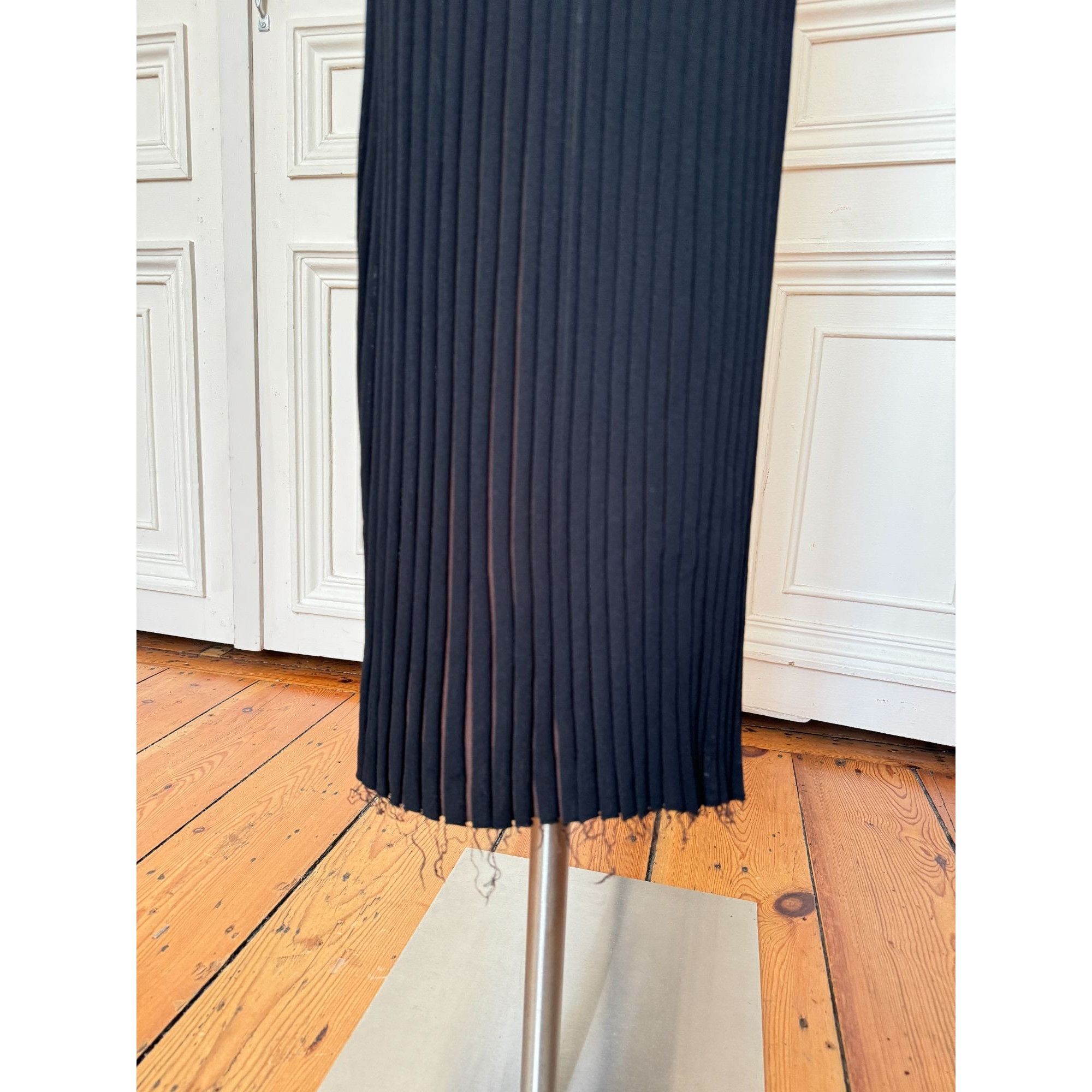 Celine Celine By Phoebe Philo Pre Fall 2015 Wide Pleated Black Bro Size 26" / US 2 / IT 38 - 7 Thumbnail