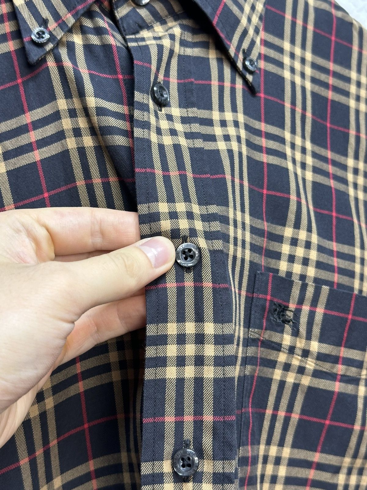 Burberry × Vintage Vintage Burberry Nova Check Cotton Shirt Button Up Archival Size US L / EU 52-54 / 3 - 5 Thumbnail