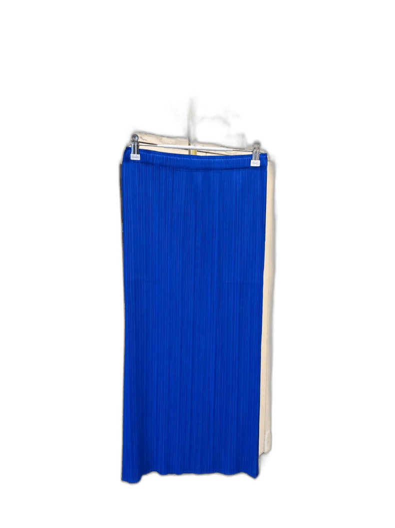 Issey Miyake Classic Blue Pleated Midi Skirt Size 22" - 1 Thumbnail