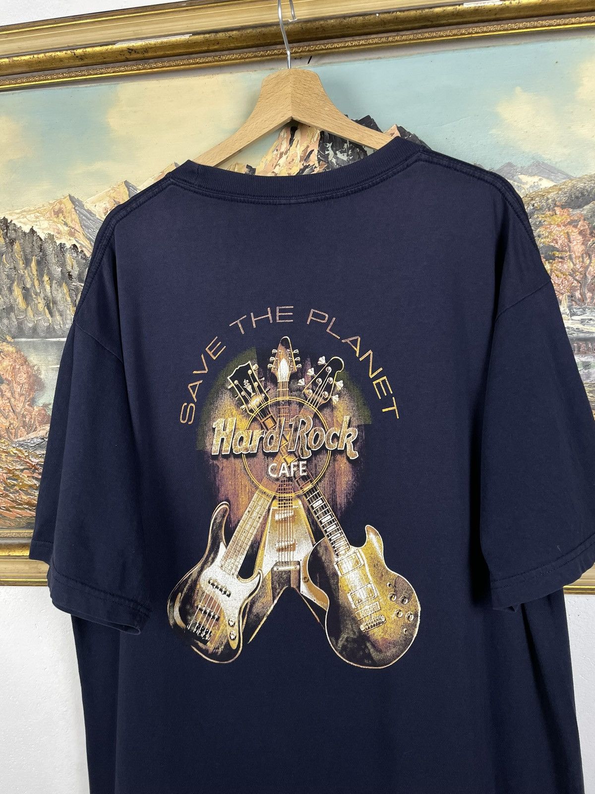 Hard Rock Cafe Hard Rock Cafe Navy Vintage Y2k Tee Guitars Baggy Skate Swag Size US XL / EU 56 / 4 - 8 Thumbnail