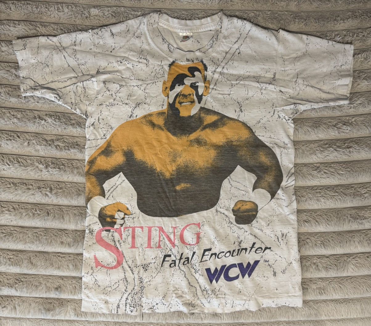 WCW/nWo 90s RARE STING fatal encounter vtg tee blonde sting the crow Size US M / EU 48-50 / 2 - 8 Thumbnail