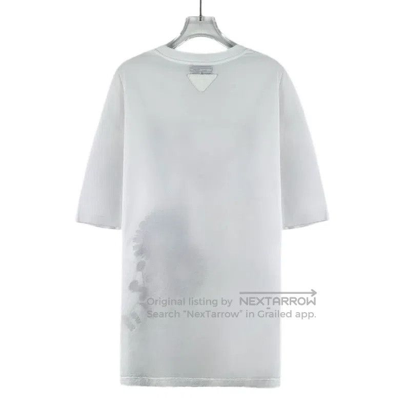 Prada Prada White lace triangle printed cotton round-neck short- Size US L / EU 52-54 / 3 - 2 Thumbnail