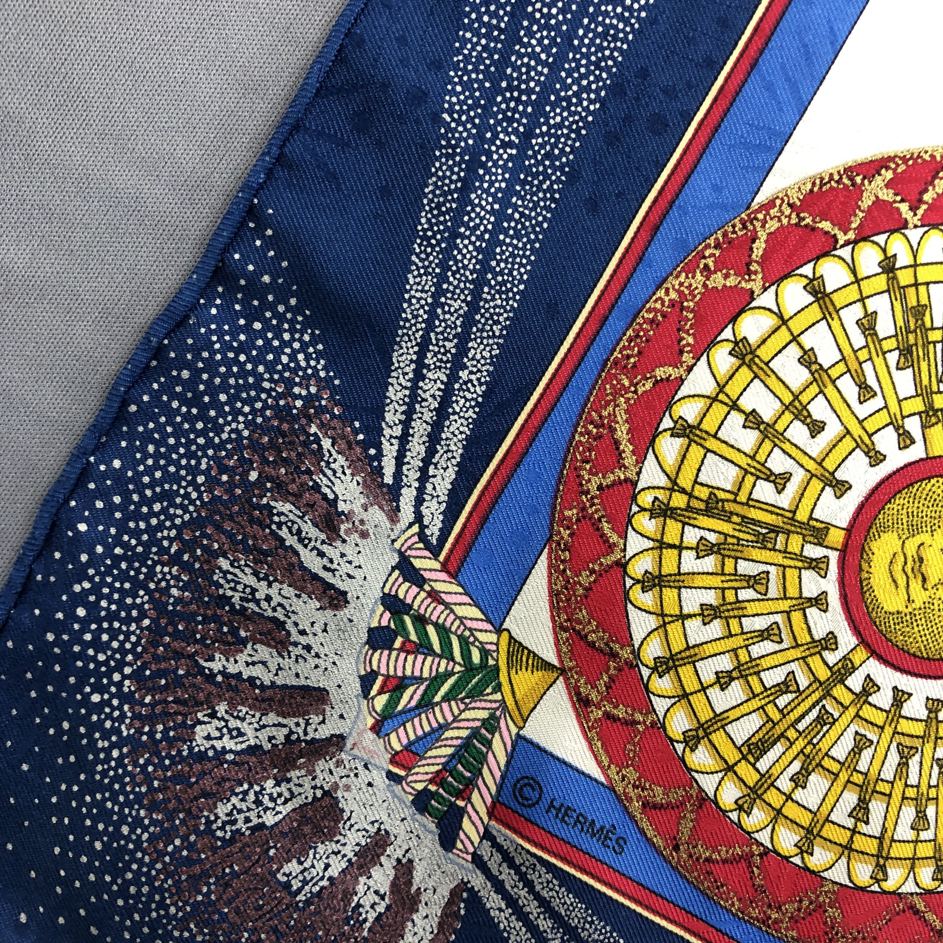 Hermes × Vintage Vintage Hermes Paris SILK Scarf Feux D'Artifice Stole Wraps Size ONE SIZE - 13 Thumbnail