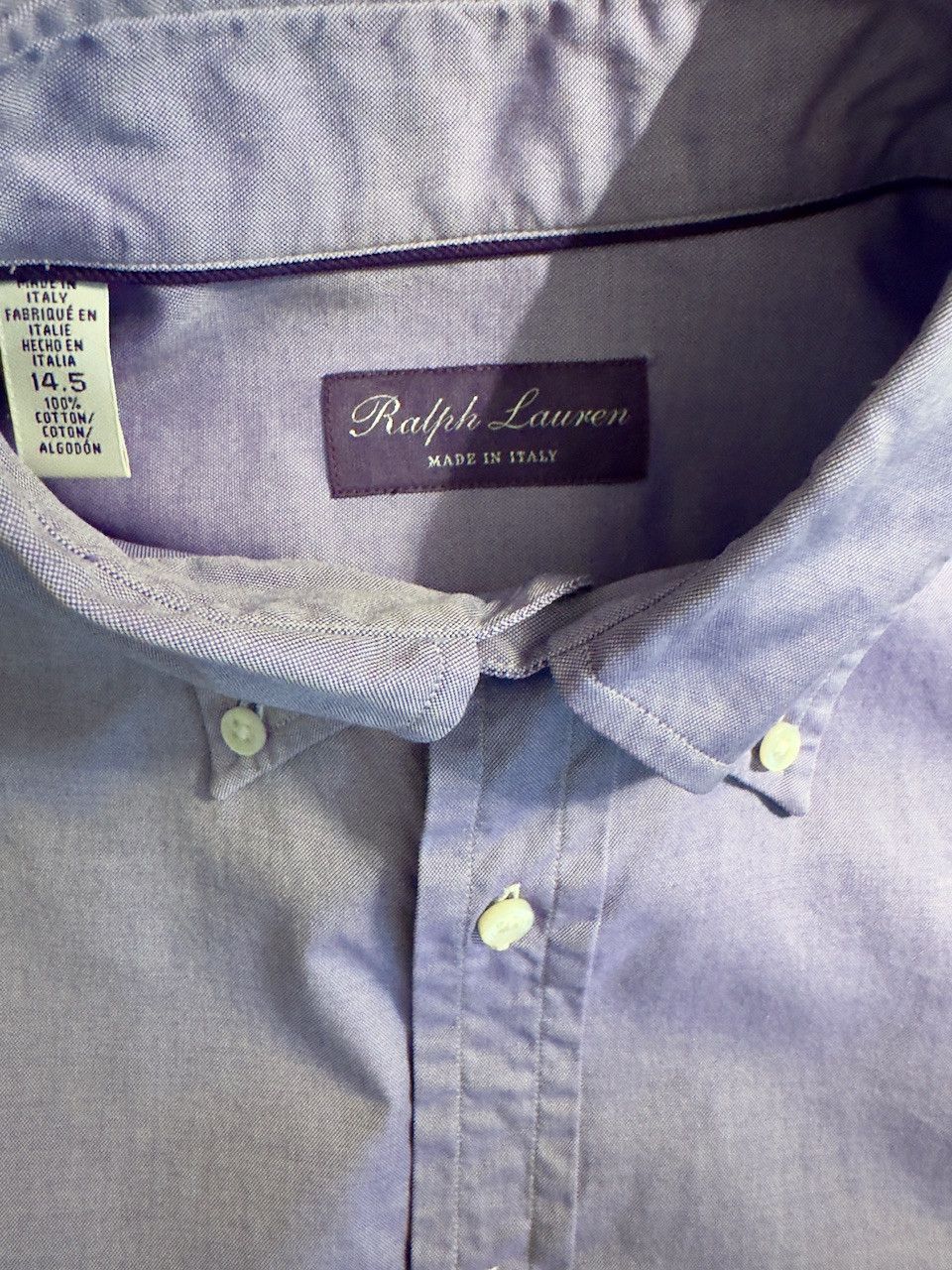 Ralph Lauren Purple Label 14.5 Purple Pinpoint Oxford Size US S / EU 44-46 / 1 - 2 Thumbnail