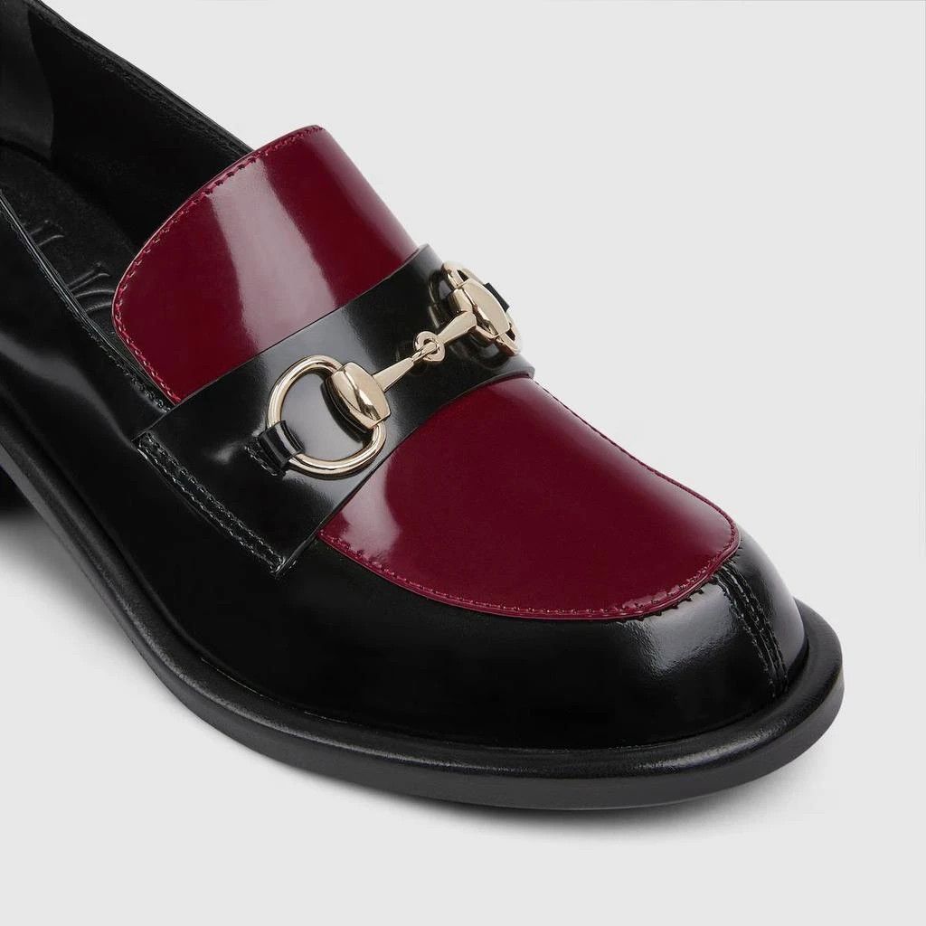 Gucci o1loc1c0326 835820 Women's Heeled Loafers Horsebit Black Size US 7.5 / IT 37.5 - 5 Thumbnail