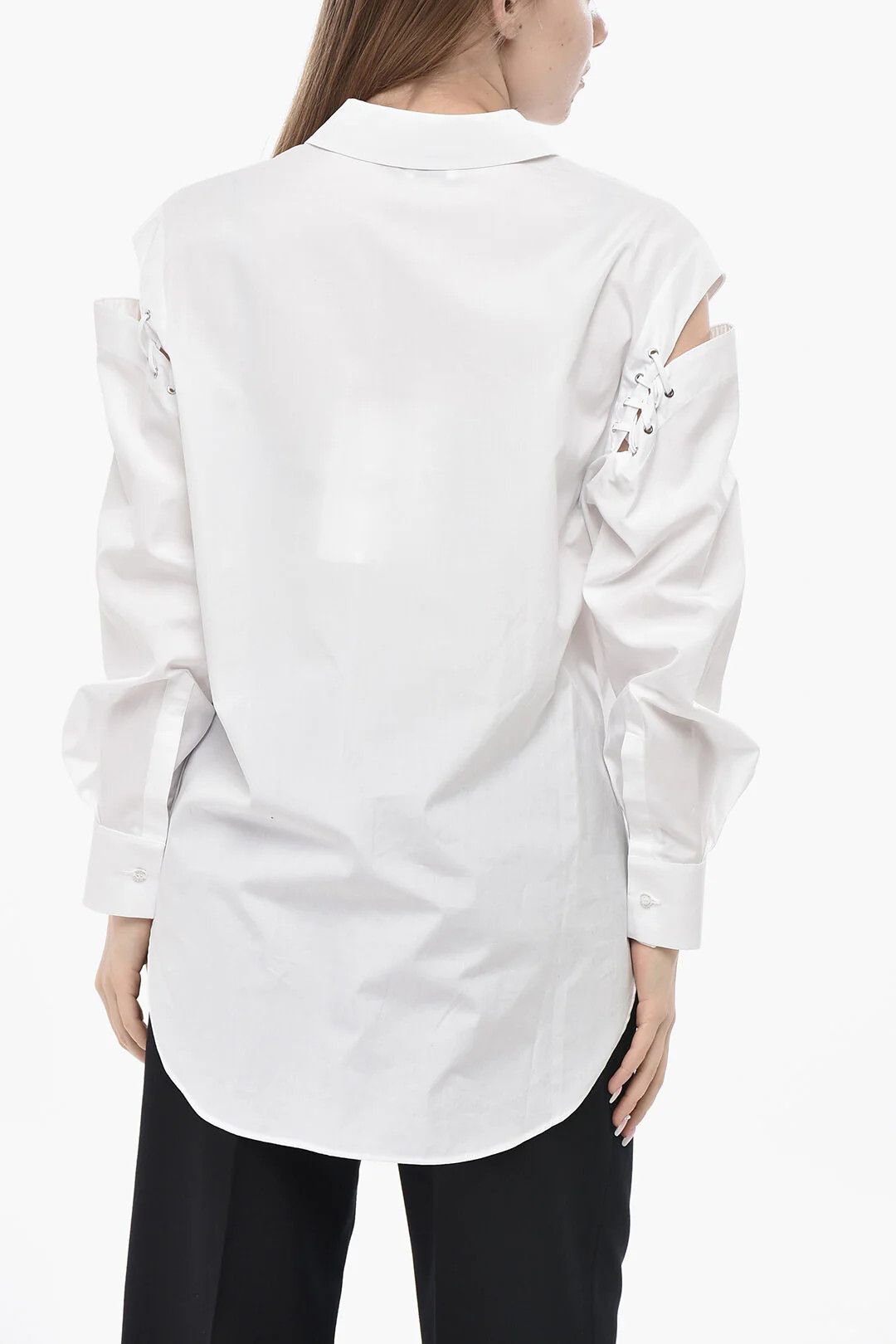 Alexander McQueen og1mm0426 Cotton Poplin Shirt in White Size M / US 6-8 / IT 42-44 - 2 Thumbnail