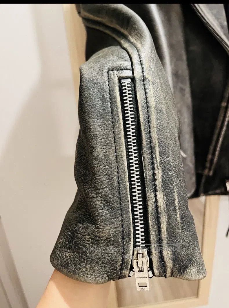 Acne Studios Acne Studios Gradient Dark Gray Leather Jacket Size XS / US 0-2 / IT 36-38 - 5 Thumbnail