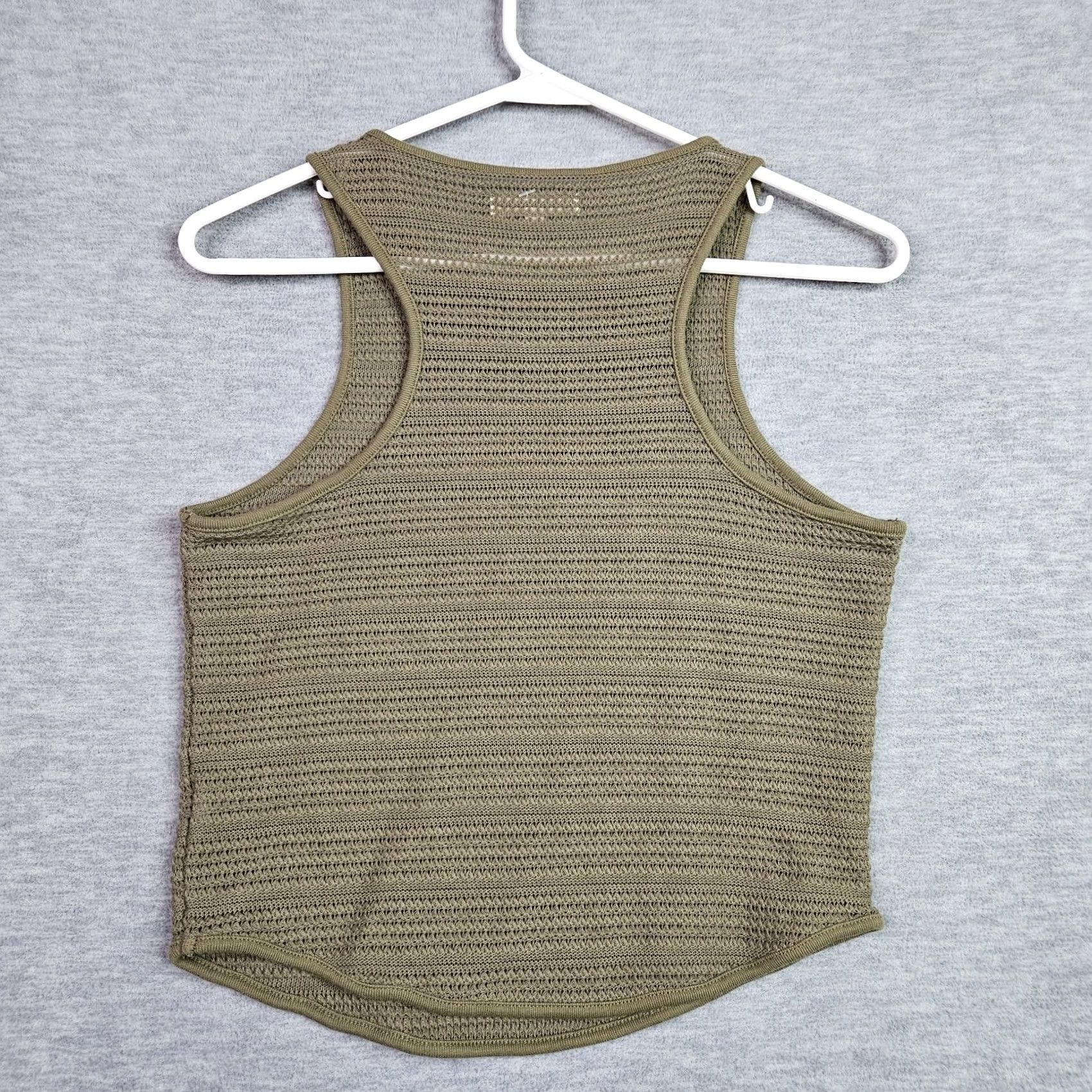 Madewell Madewell Tank Top Army Green Crochet Knit Cutaway Size S Women Sleeveless Shirt Casual Everyday Size S / US 4 / IT 40 - 2 Thumbnail