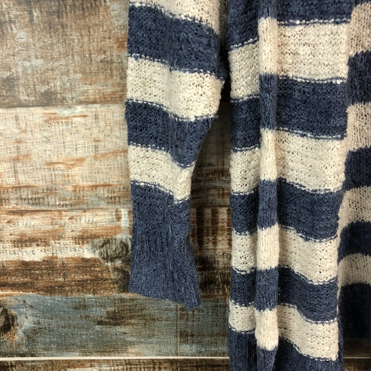 Japanese Brand × OVER THE STRiPES Lung Grind Stripe Blue like cobain Knitwear #A2491 Size M / US 6-8 / IT 42-44 - 7 Thumbnail