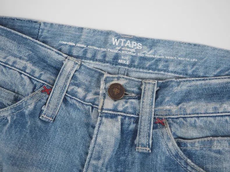 Wtaps Wtaps size M Blue Destroyed Patch Washed Denim Jeans Size US 40 / EU 56 - 3 Thumbnail