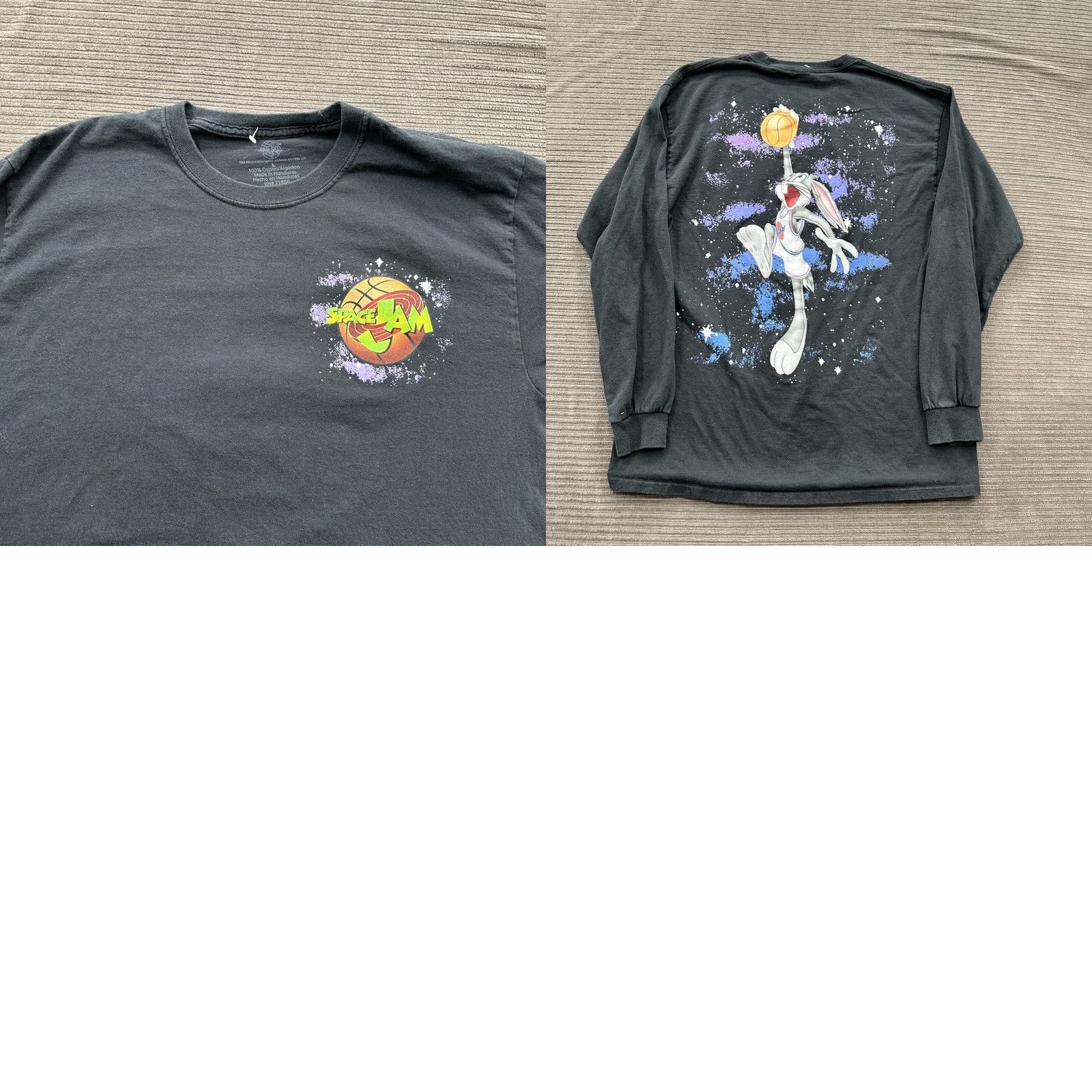Vintage Space Jam Looney Tunes Shirt Men L Black Long Sleeve Bugs Bunny Casual Shirts Size US L / EU 52-54 / 3 - 8 Thumbnail