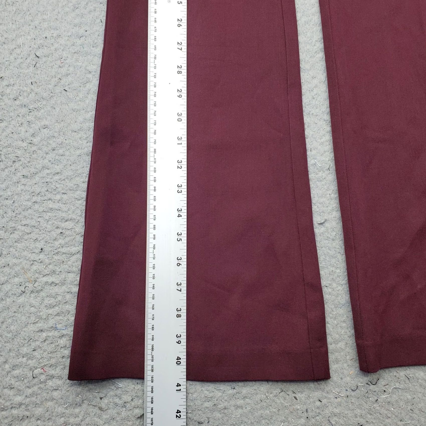 Loft LOFT The Sutton Ankle Flare Pants Womens 2 Burgundy Stretch Regular Flat Front Pants Womens 2 Burgundy LOFT Size 26" / US 2 / IT 38 - 3 Thumbnail