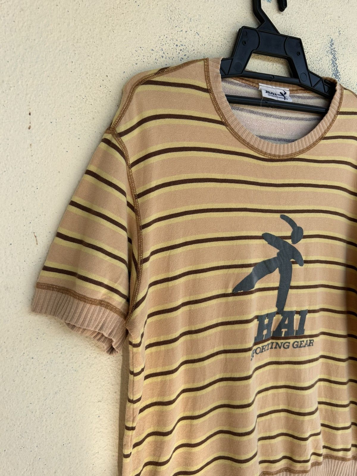 Hai Sporting Gear × Issey Miyake Hai Sporting Gear Stripes Short Sleeve Sweatshirt Size US M / EU 48-50 / 2 - 4 Thumbnail