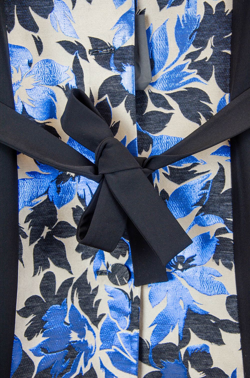 Boutique Moschino Moschino Boutique Floral Coat Black Blue Belted - Size IT44 Size M / US 6-8 / IT 42-44 - 4 Thumbnail