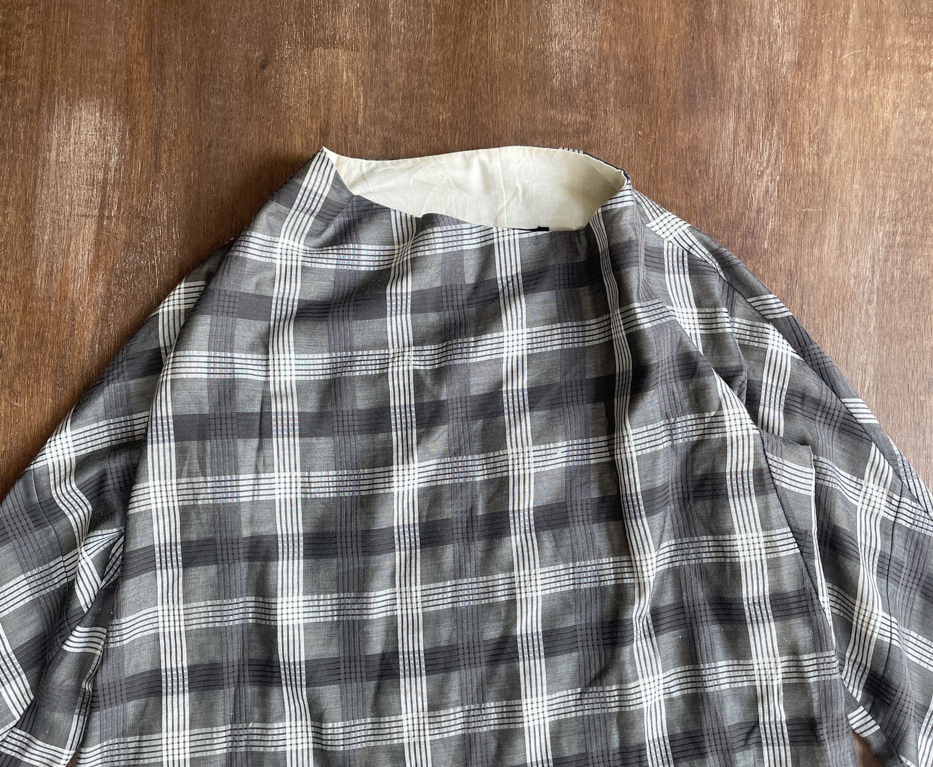 Comme des Garcons COMME des GARÇONS Grey Plaid Pullover Jacket Size M / US 6-8 / IT 42-44 - 2 Thumbnail