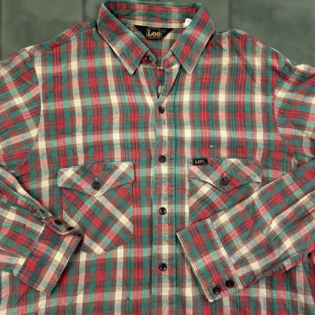 Lee VINTAGE Lee Flannel Button-Up Shirt Adult Large Plaid Hipster Punk Grunge 80s Size US L / EU 52-54 / 3 - 1 Thumbnail